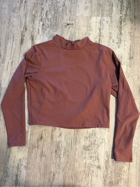 wild fable Rust Long Sleeve Mock Neck Crop Top